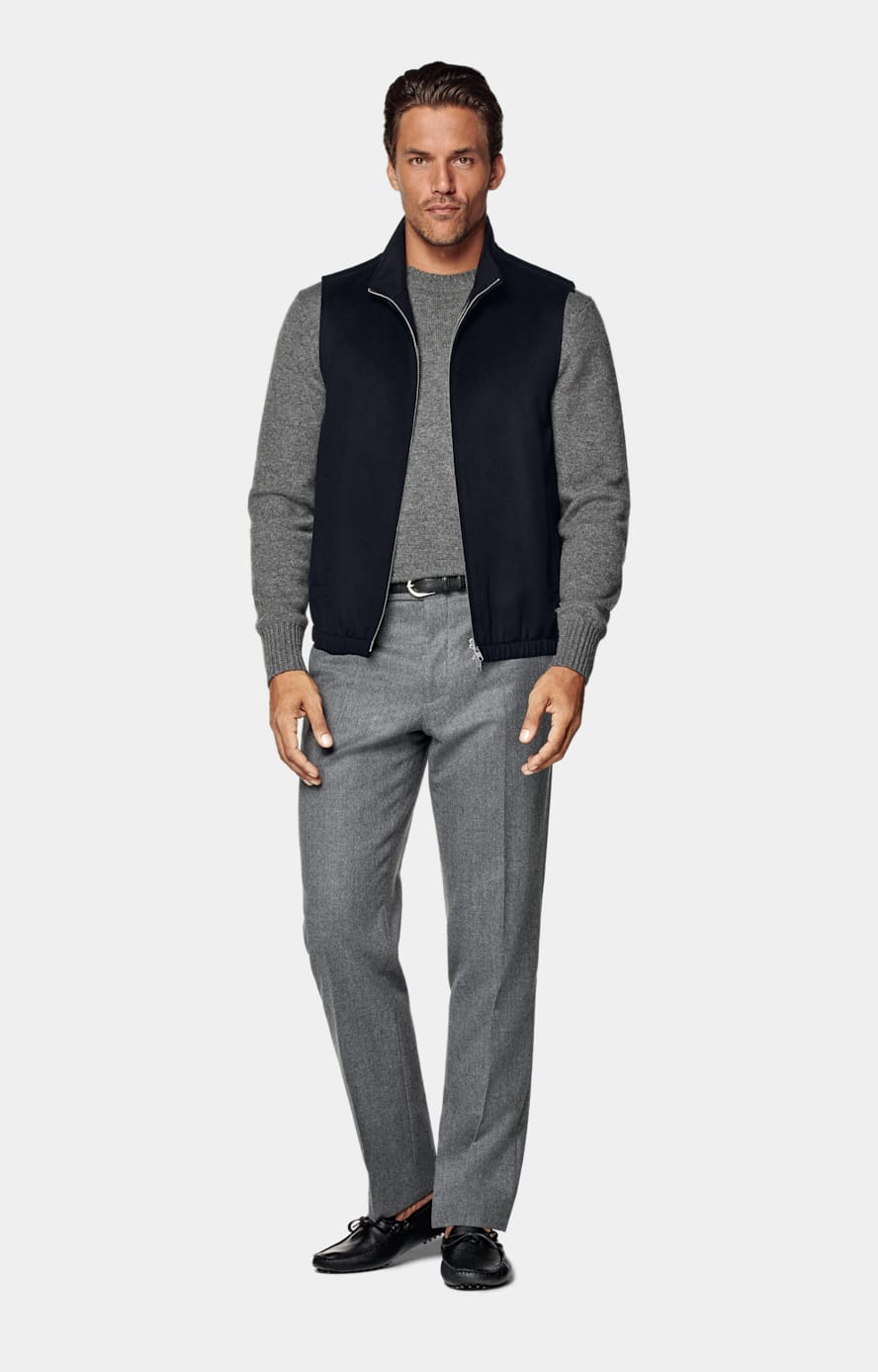 Veste sans manches zippée bleu marine
