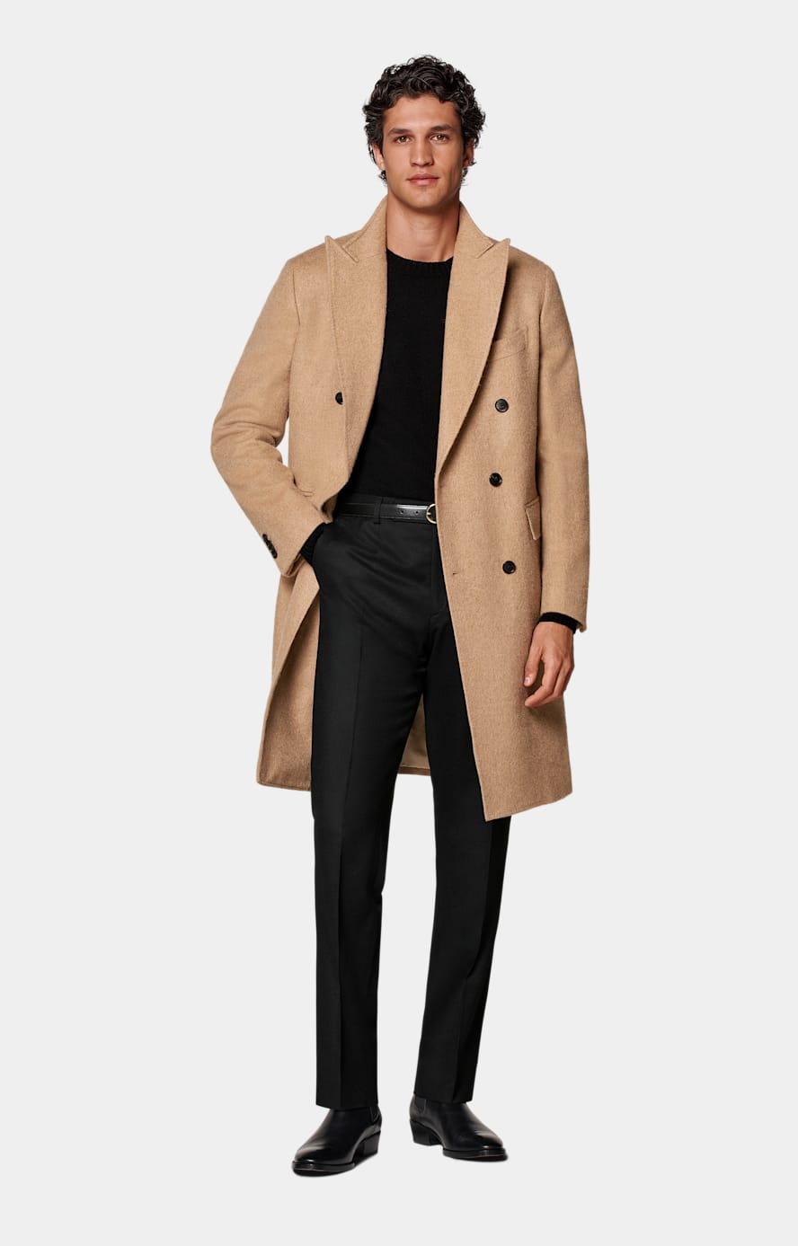 Mid Brown Belted Overcoat