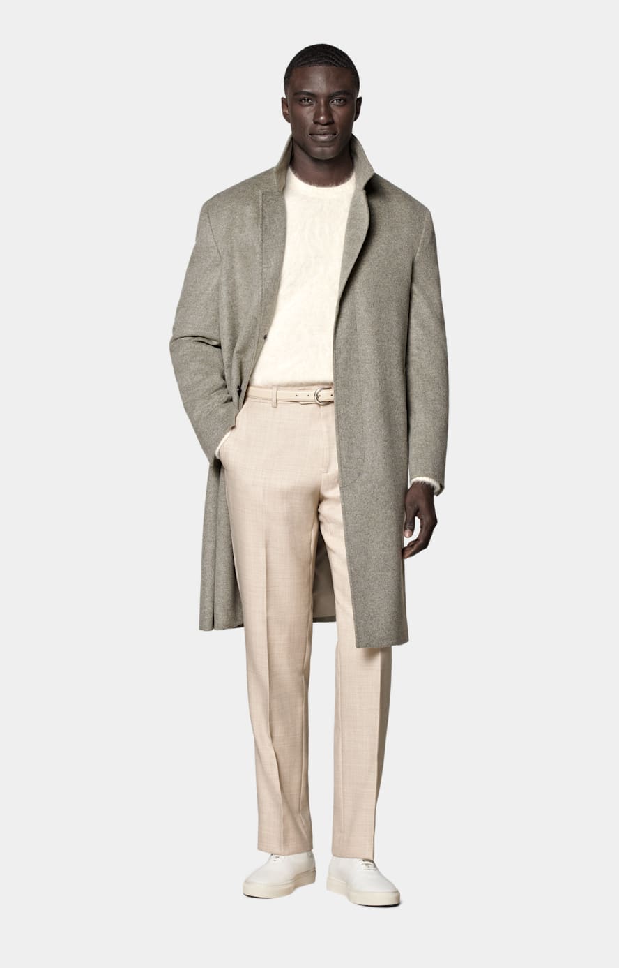 Manteau long vert clair
