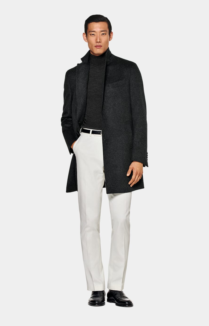 Off-White Wide Leg Straight Trousers