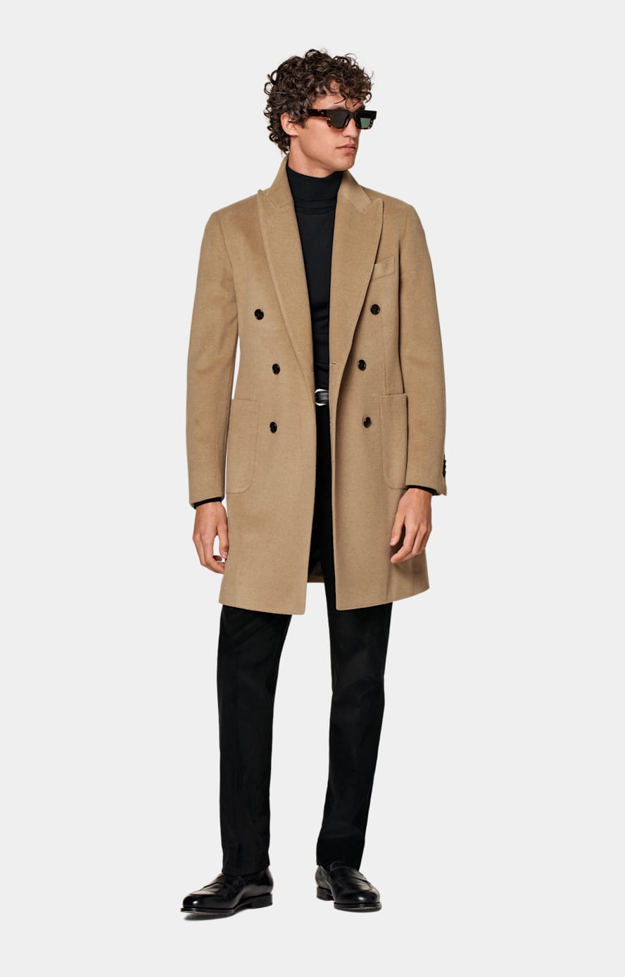 Mid length camel coat shop