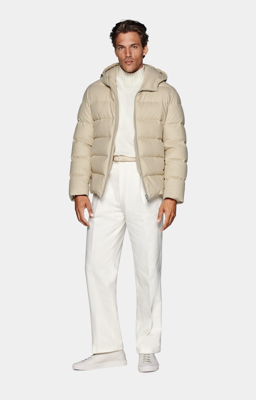 Off-White Wide Leg Straight Trousers