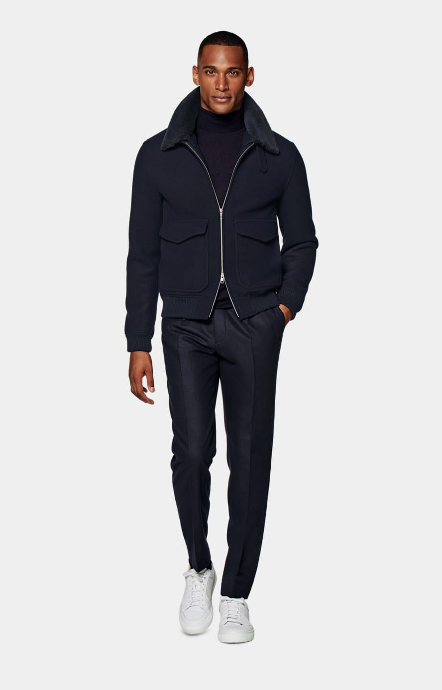 Navy Merino Turtleneck