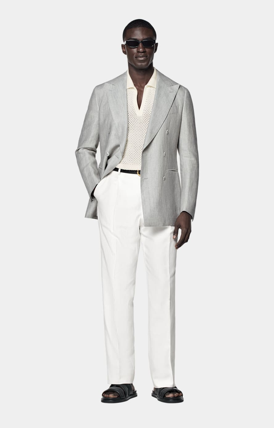 Off-White Crochet Buttonless Polo