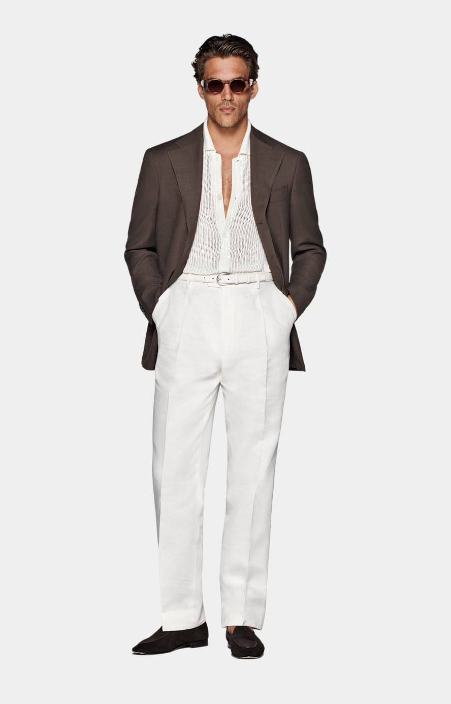 Off-White Crochet Polo Cardigan