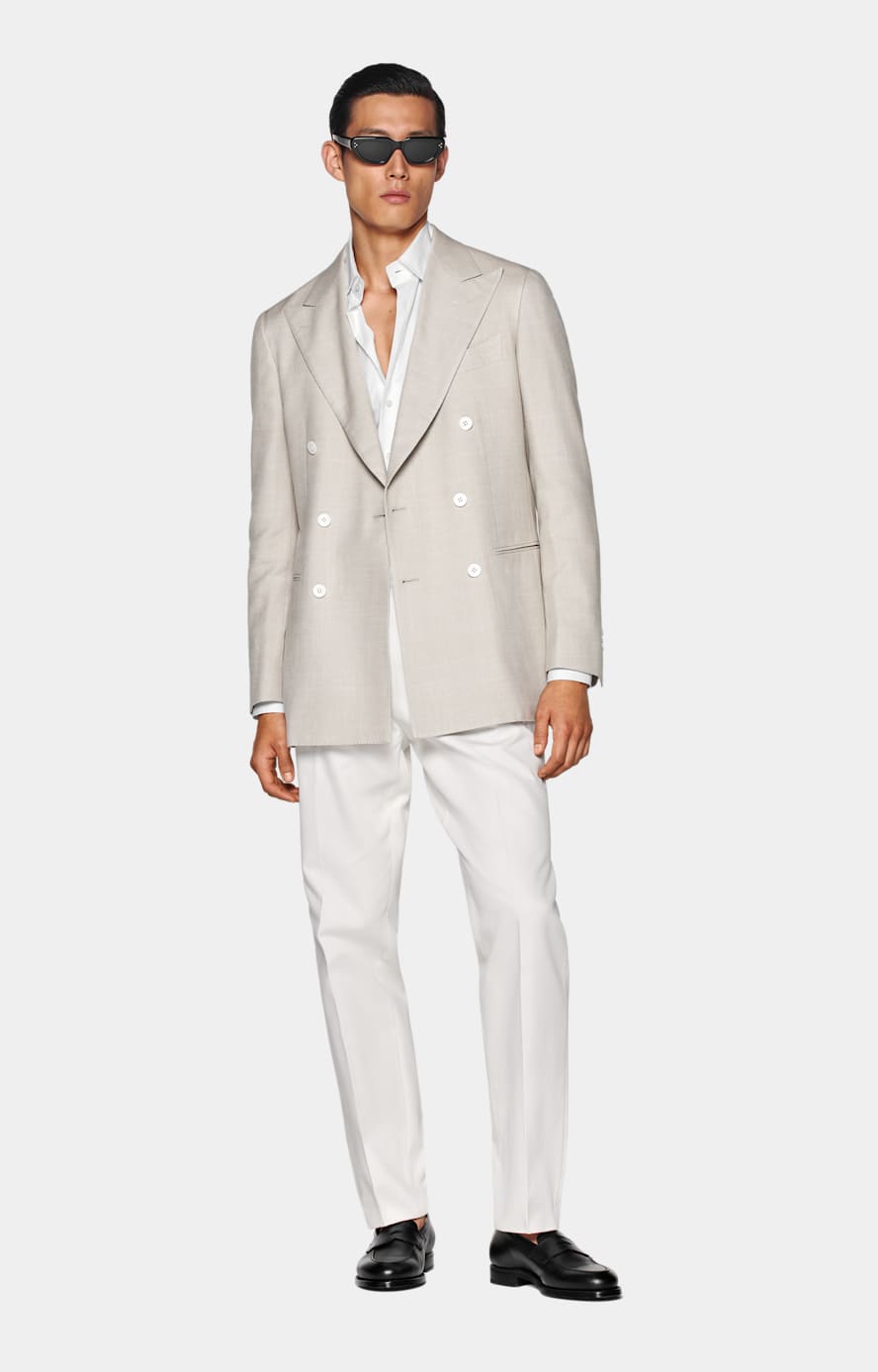 Light Taupe Tailored Fit Havana Blazer