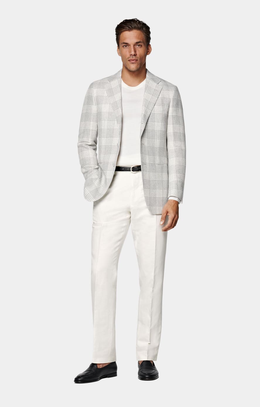 Off-White Straight Leg Suit Trousers