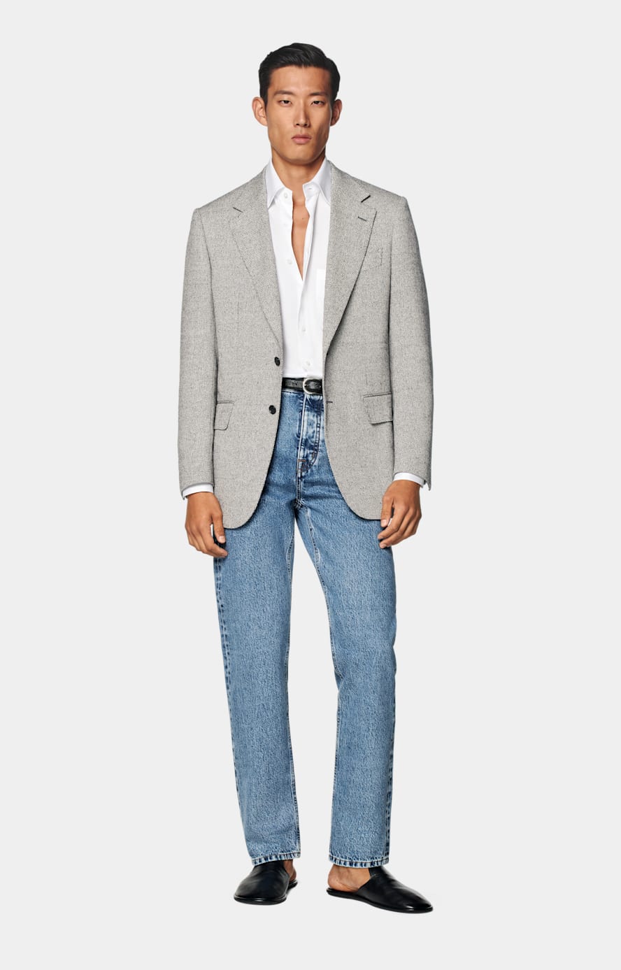 Mid Blue Washed Straight Leg Jeans