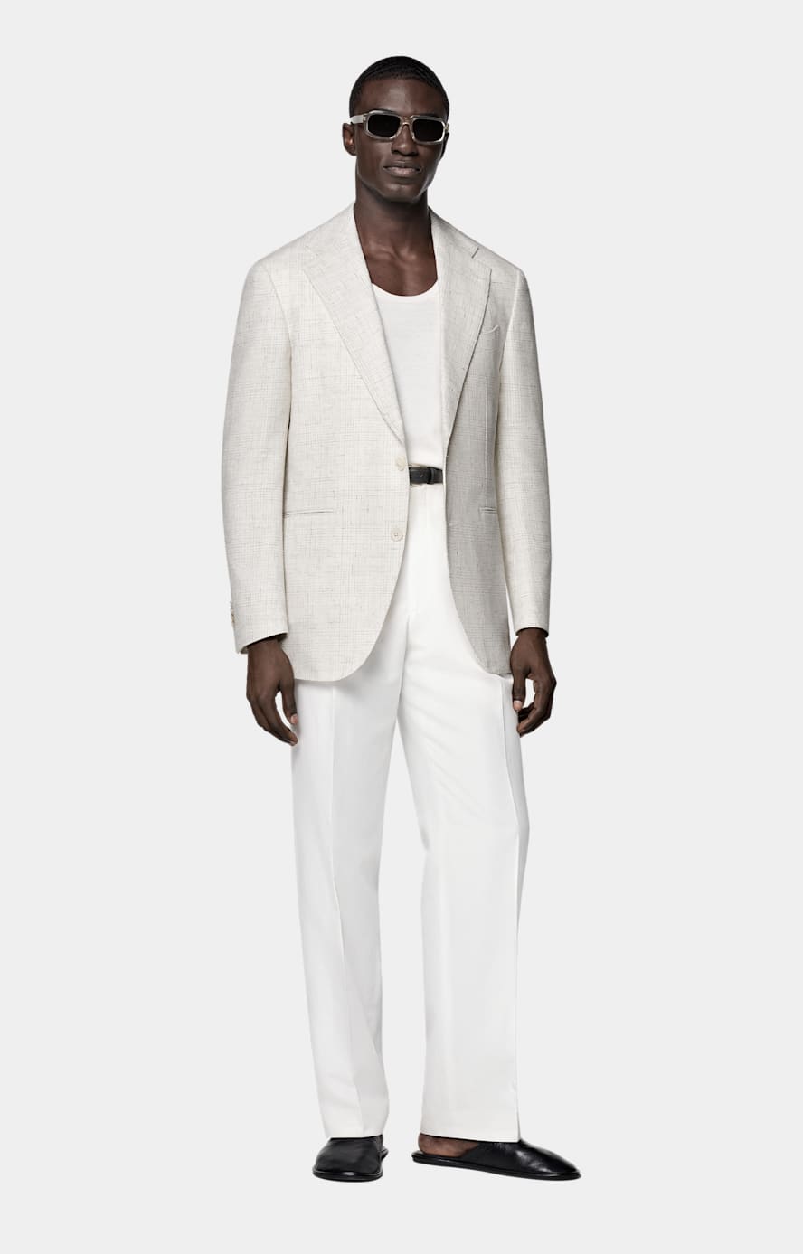 Off-White Wide Leg Straight Trousers