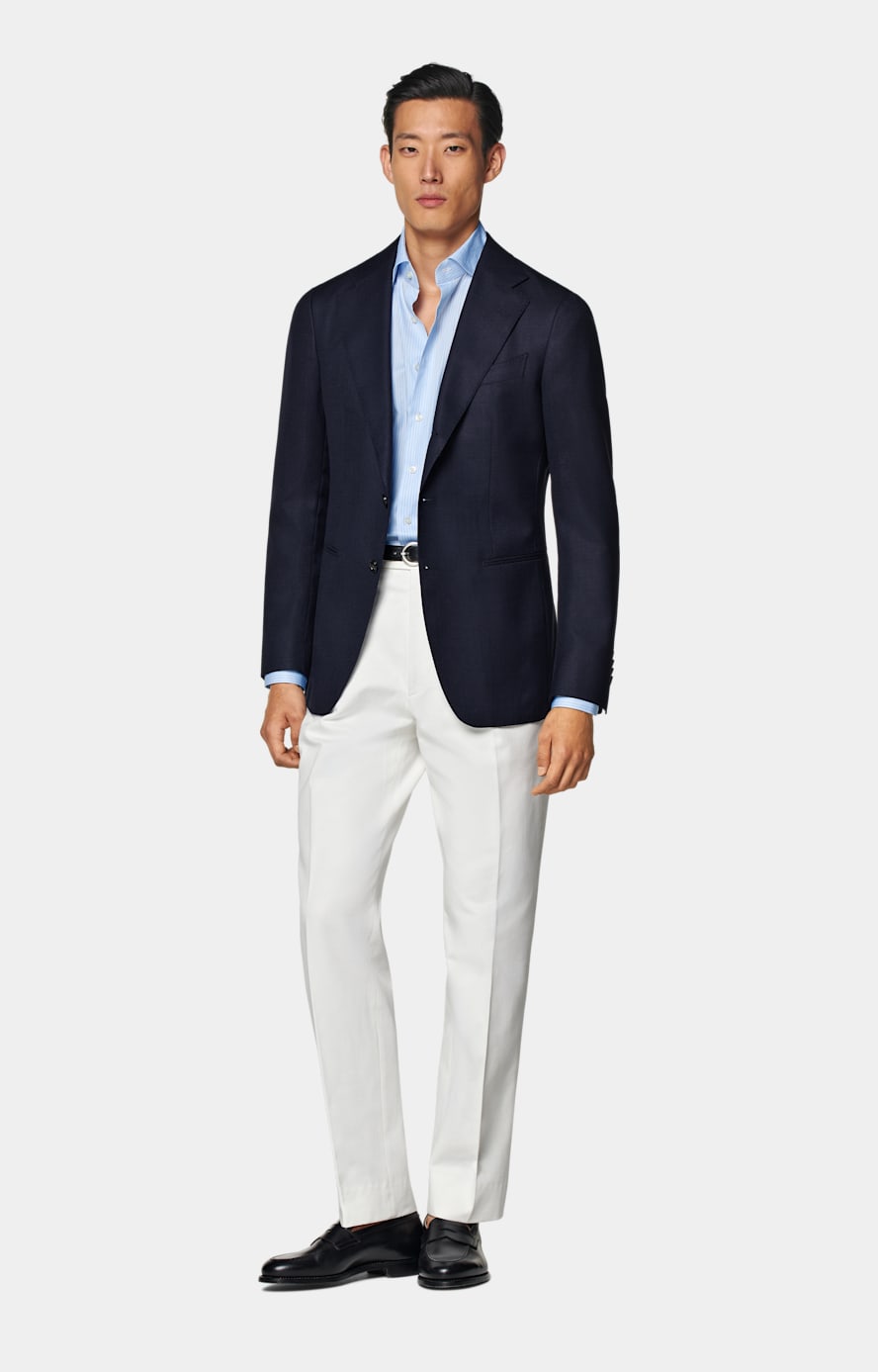 Off-White Wide Leg Tapered Trousers