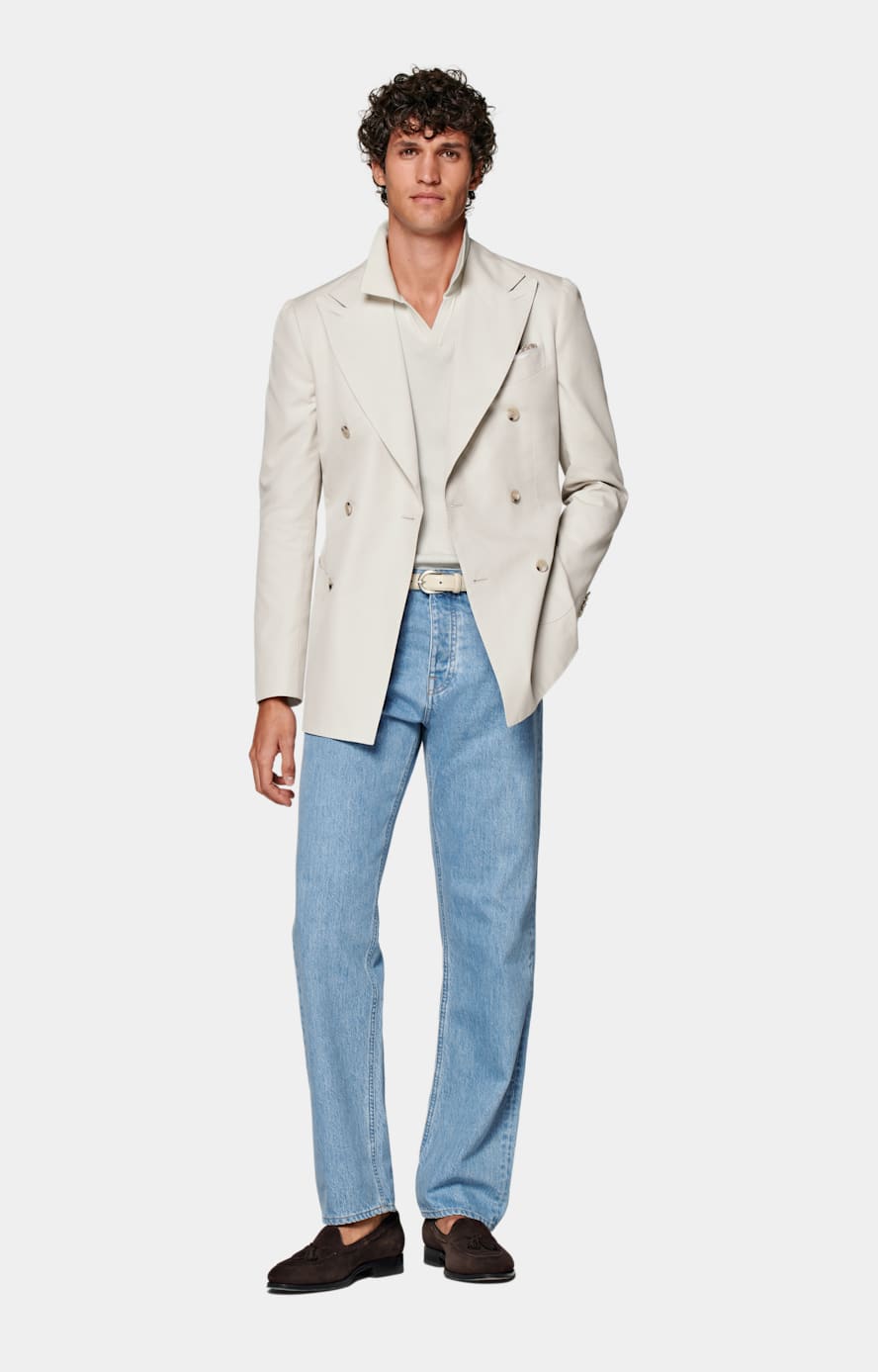 Light Blue Straight Leg Jeans