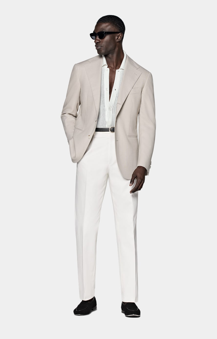 Off-White Crochet Polo Cardigan