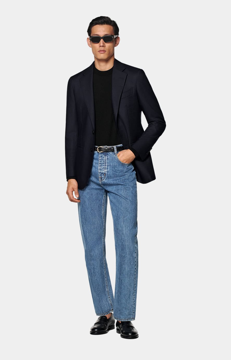 Navy Tailored Fit Havana Suit Jacket