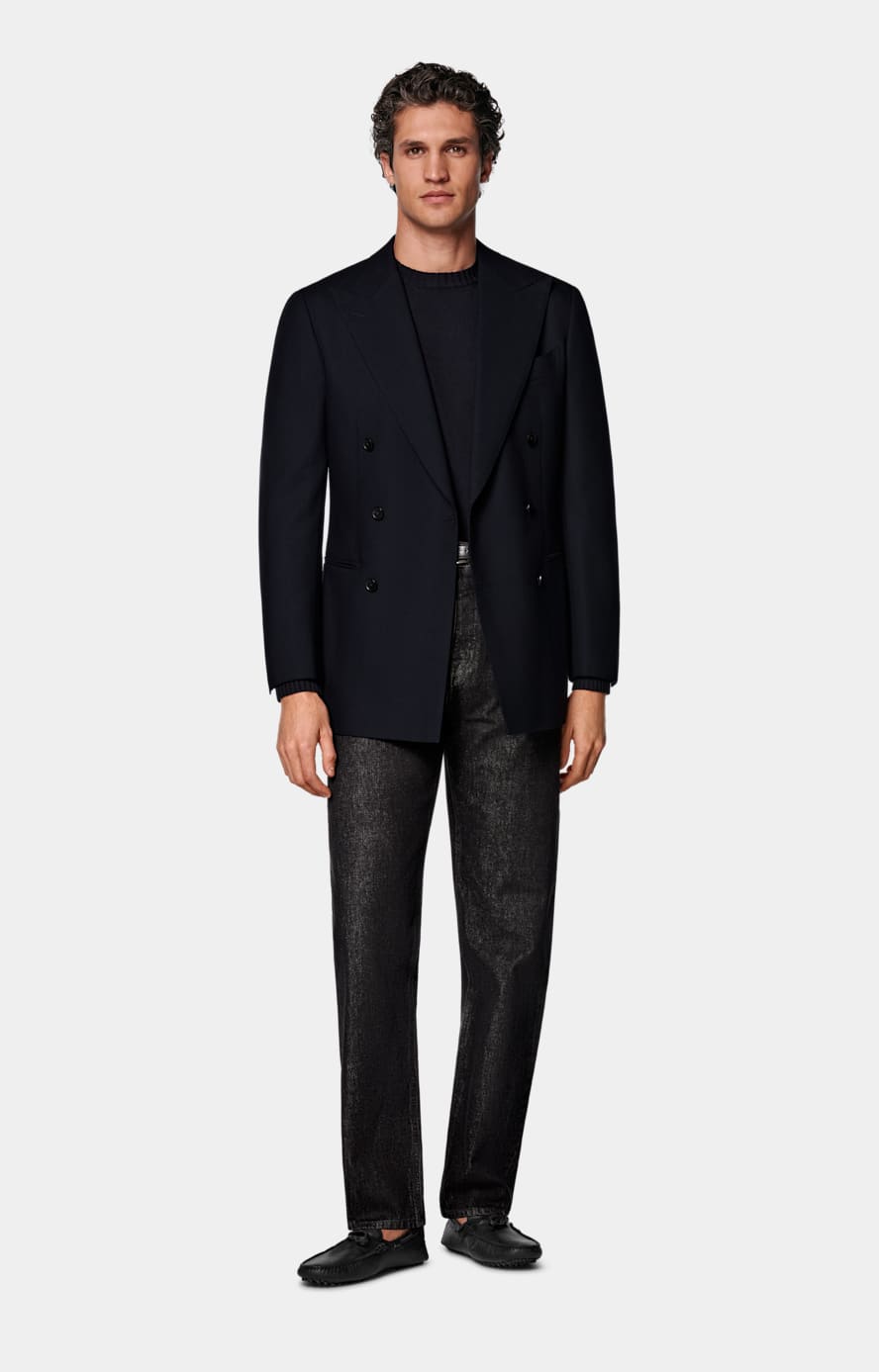 Navy Tailored Fit Havana Suit Jacket