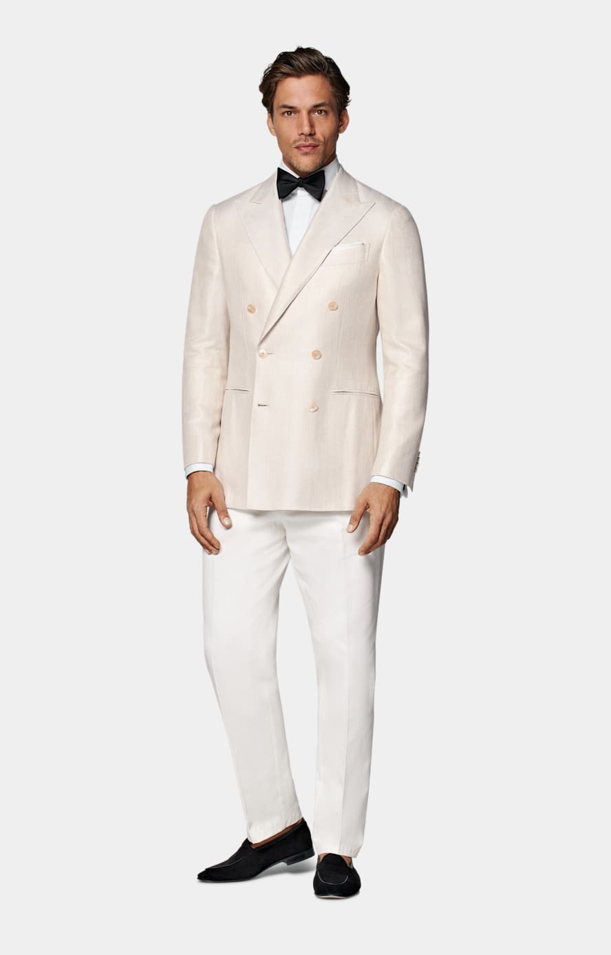 Off-White Wide Leg Tapered Trousers
