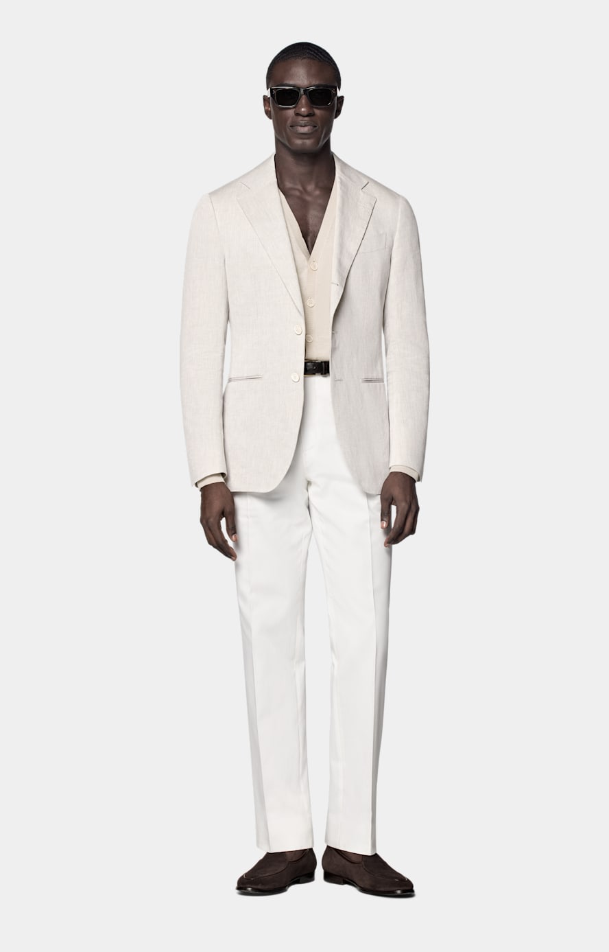Light Taupe Tailored Fit Havana Suit Jacket
