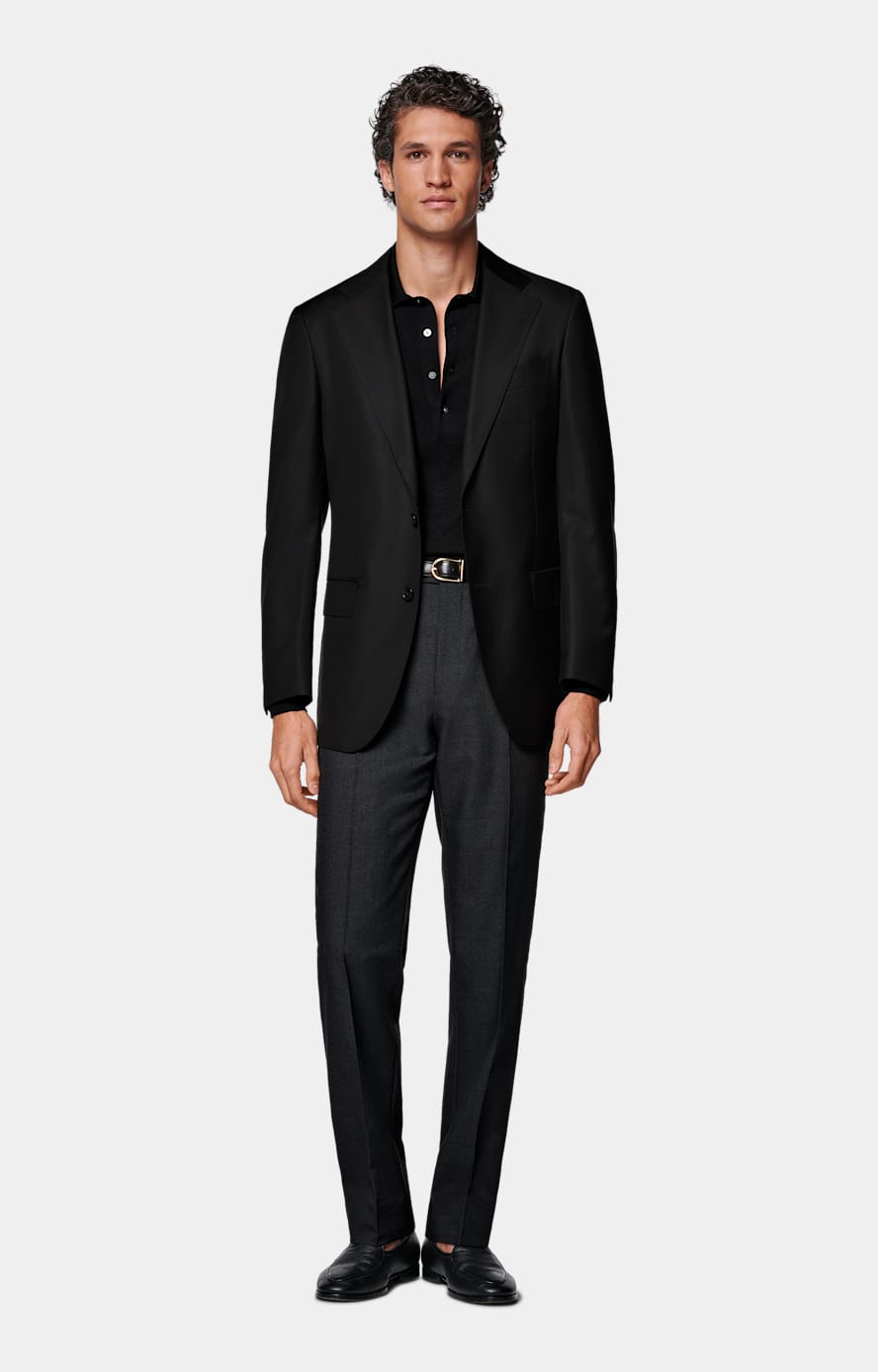 Black Tailored Fit Havana Suit Jacket