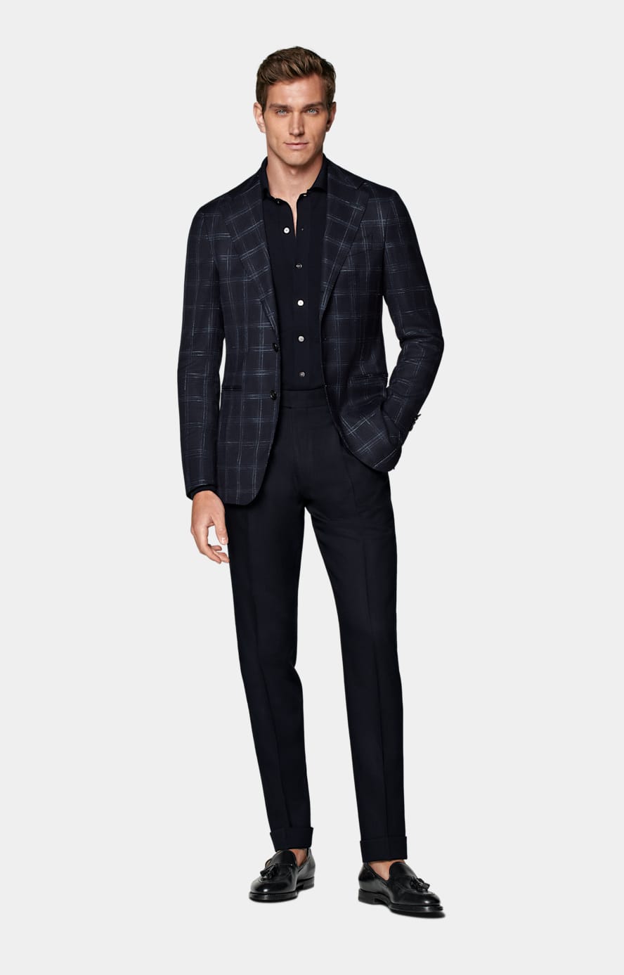 Navy Long Sleeve Polo Cardigan