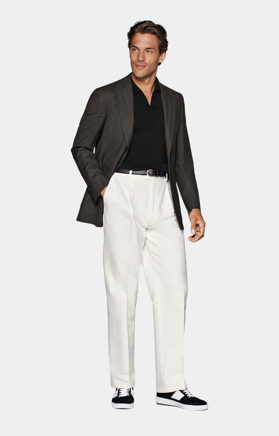 Giacca Havana marrone scuro spina di pesce tailored fit
