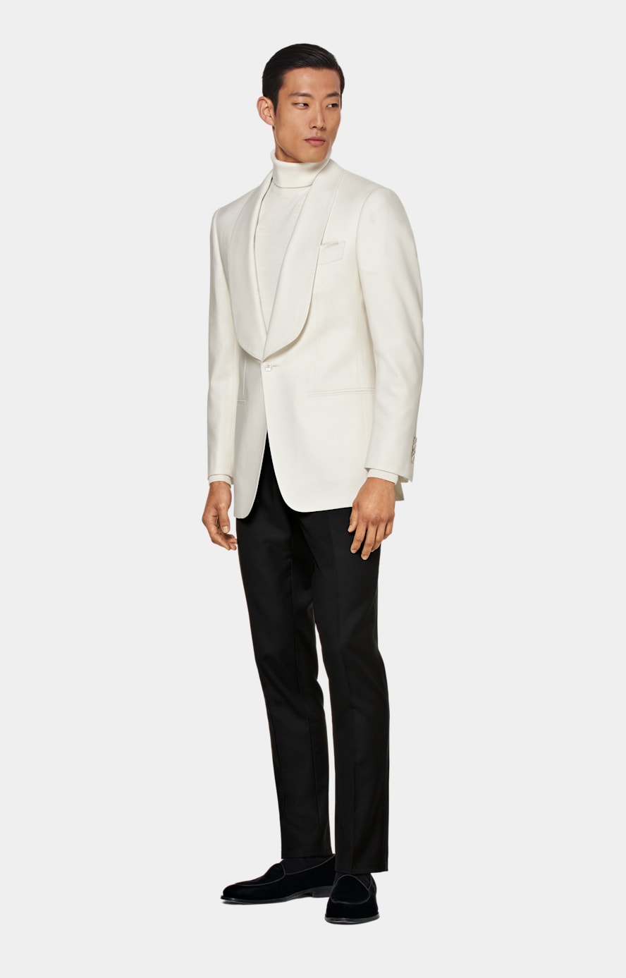 White turtleneck mens suit 2025