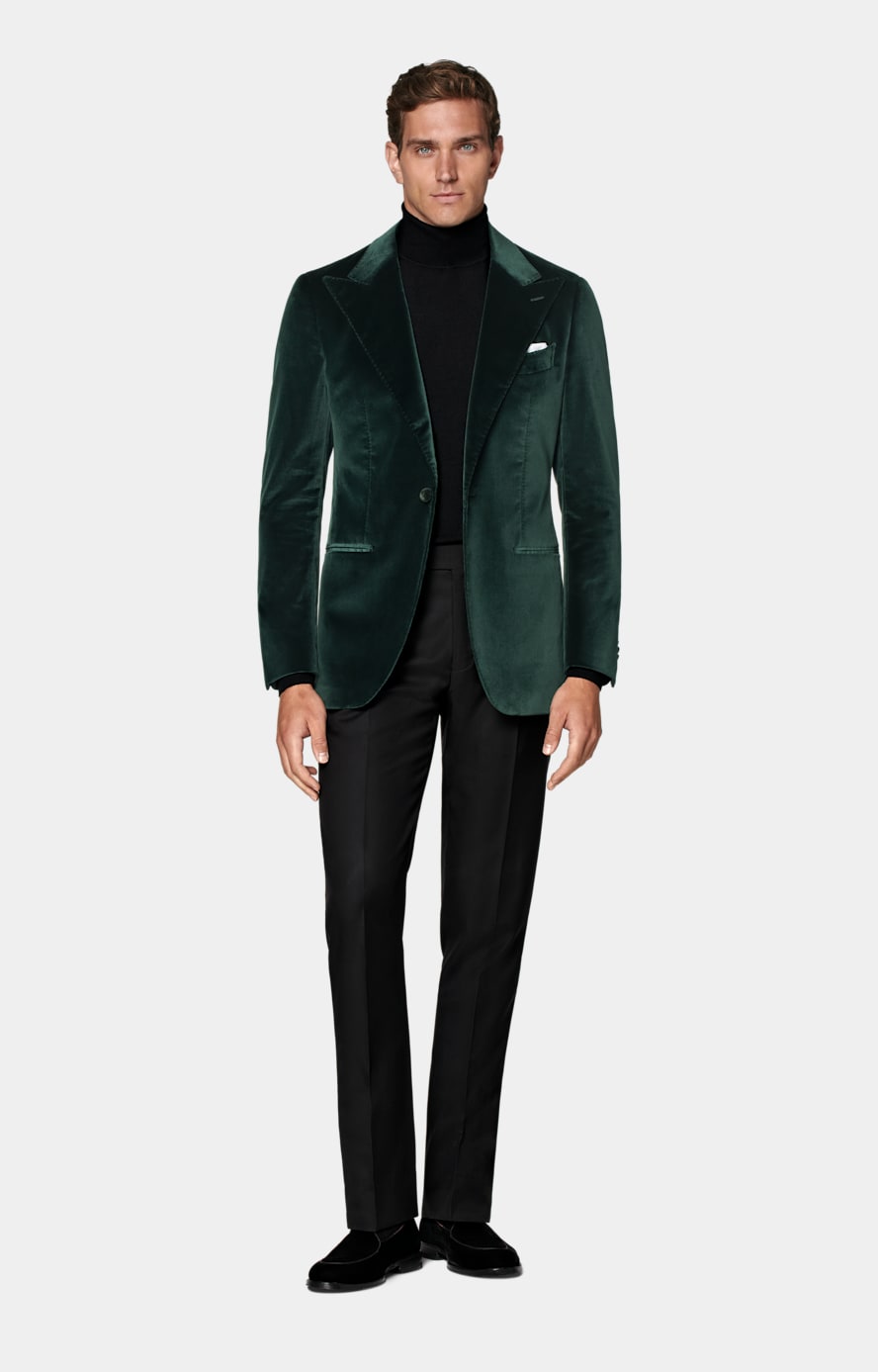 Dark Green Tailored Fit Havana Dinner Jacket