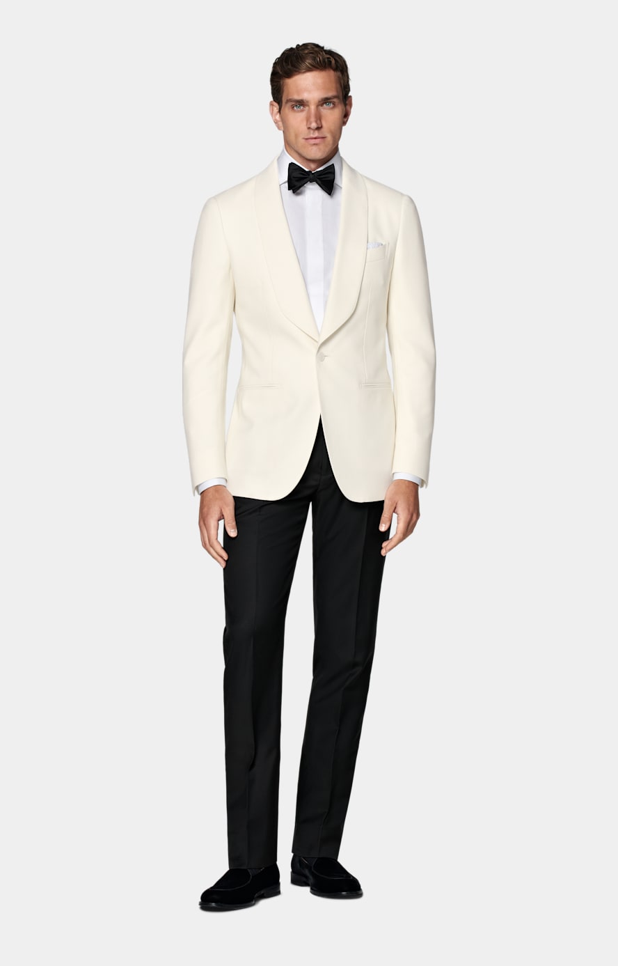 Off White Tailored Fit Havana Dinner Jacket in Pure 4 Ply Traveller Wool SUITSUPPLY SUITSUPPLY Canada