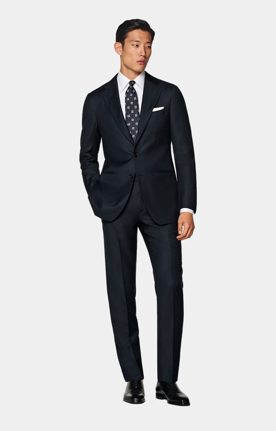 Giacca da abito Havana navy occhio di pernice tailored fit