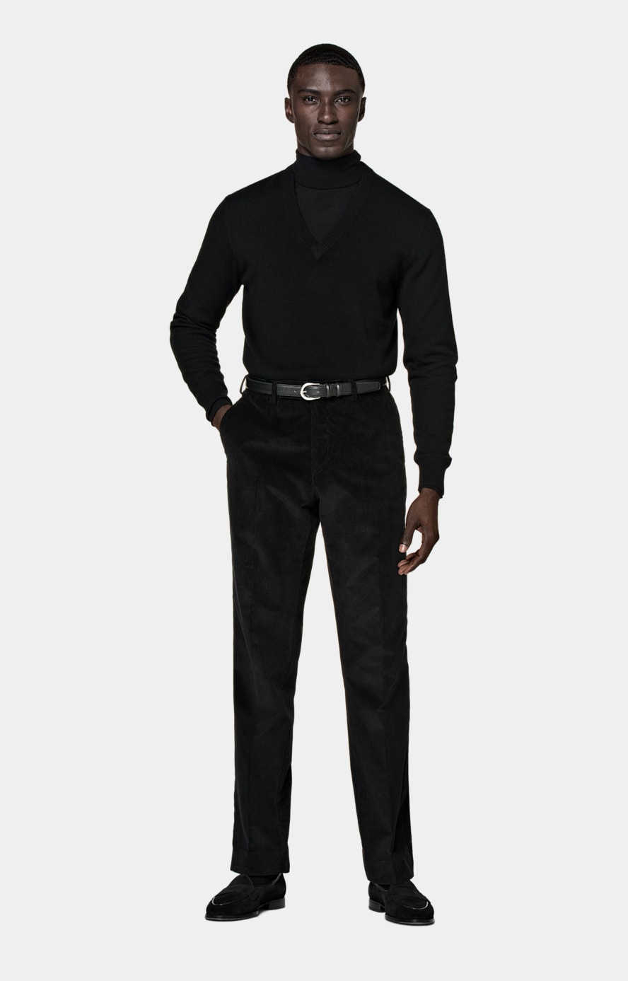 Pullover schwarz V-Ausschnitt
