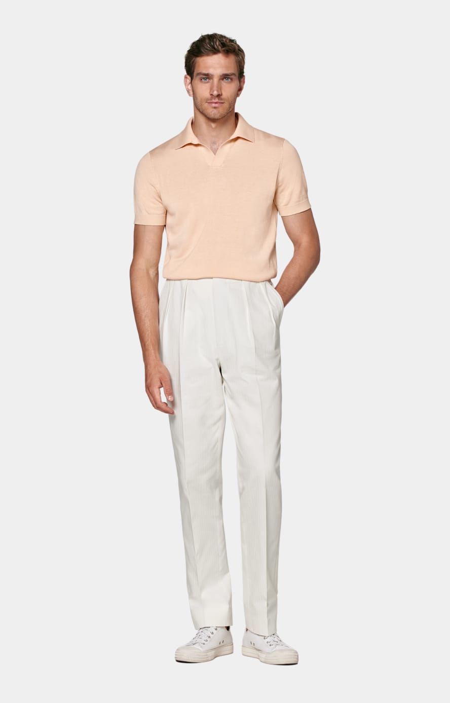Light Pink Buttonless Polo