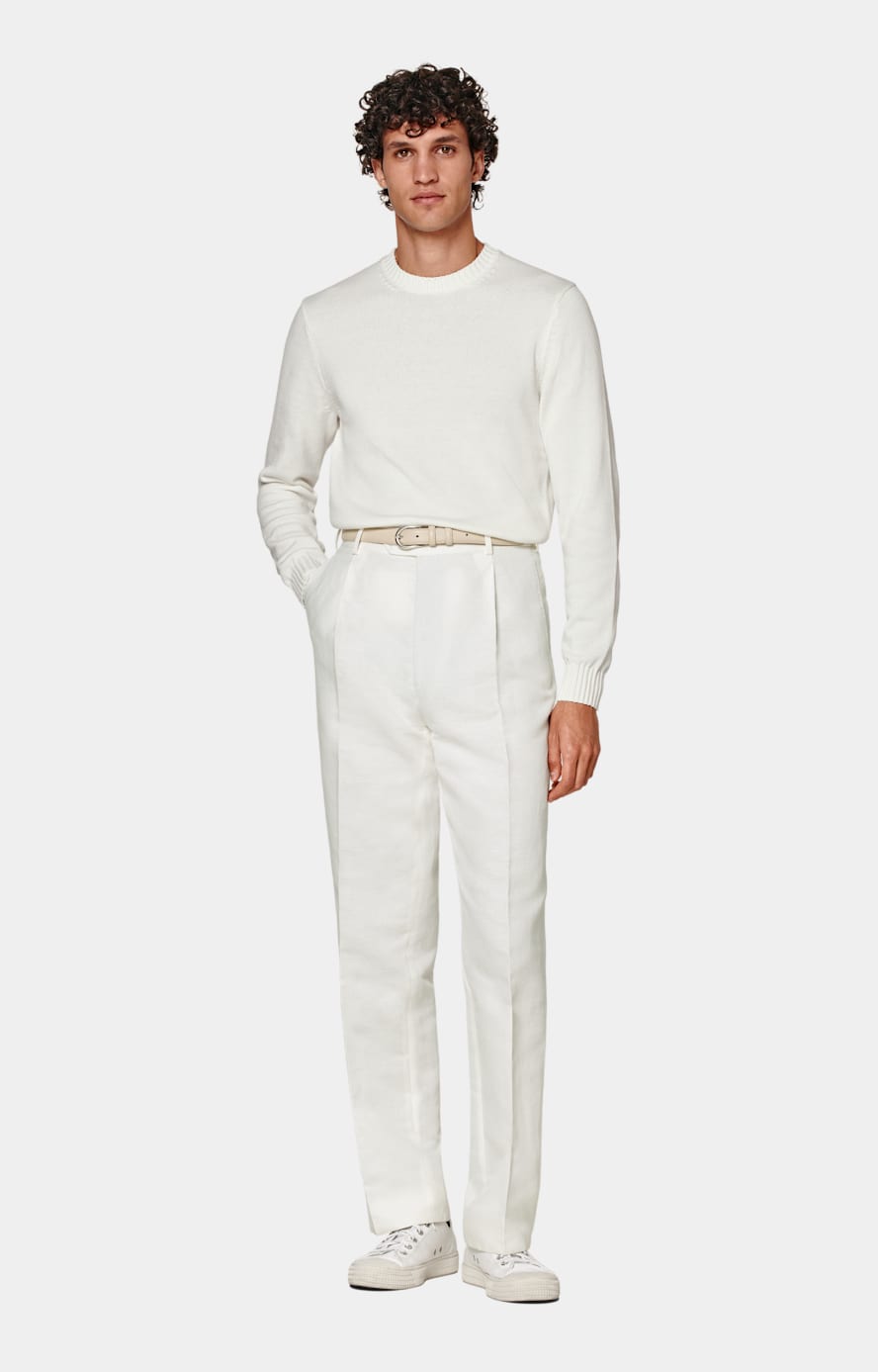 Sueter blanco cuello redondo 2025