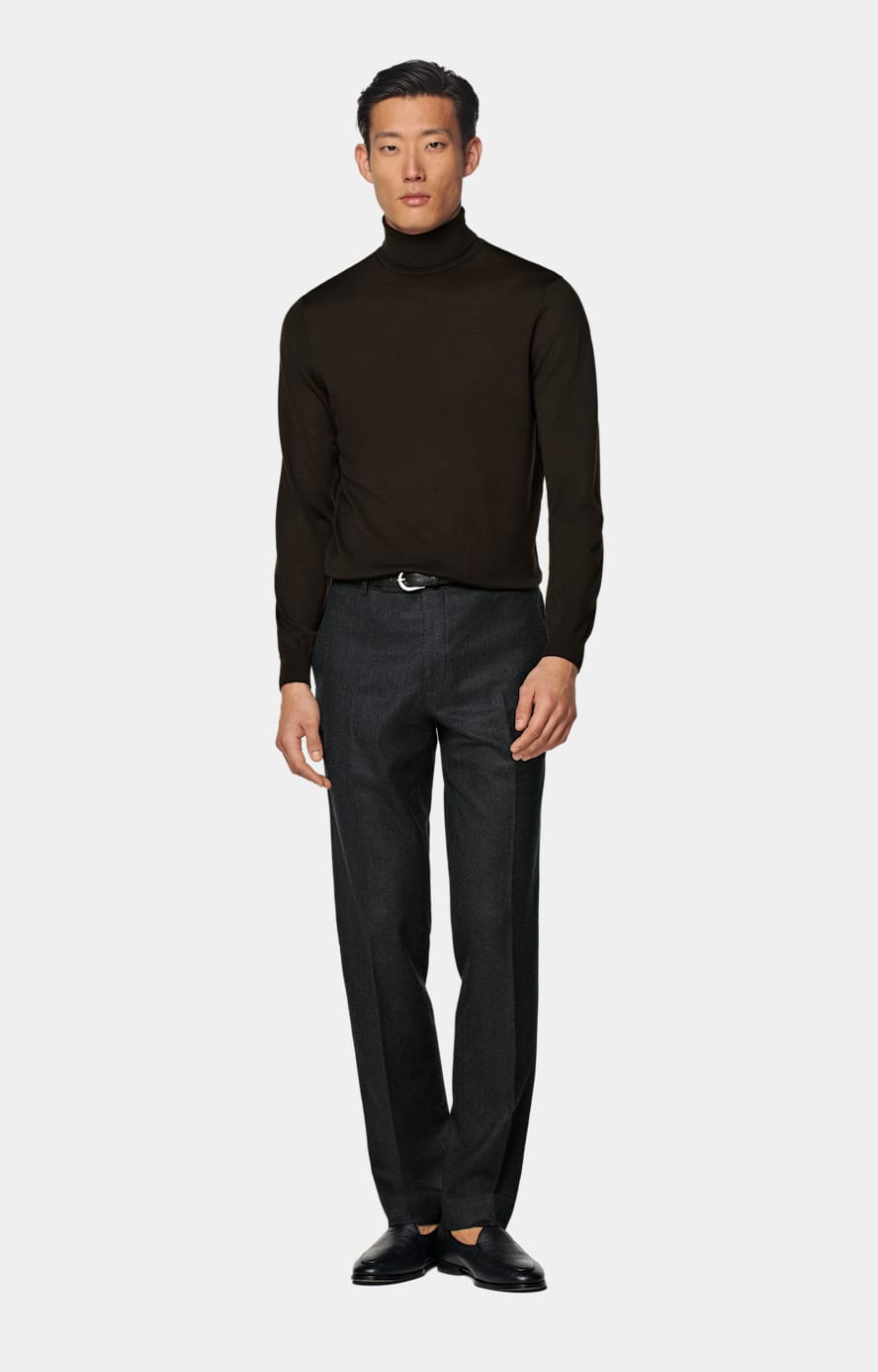 Dark Brown Merino Turtleneck