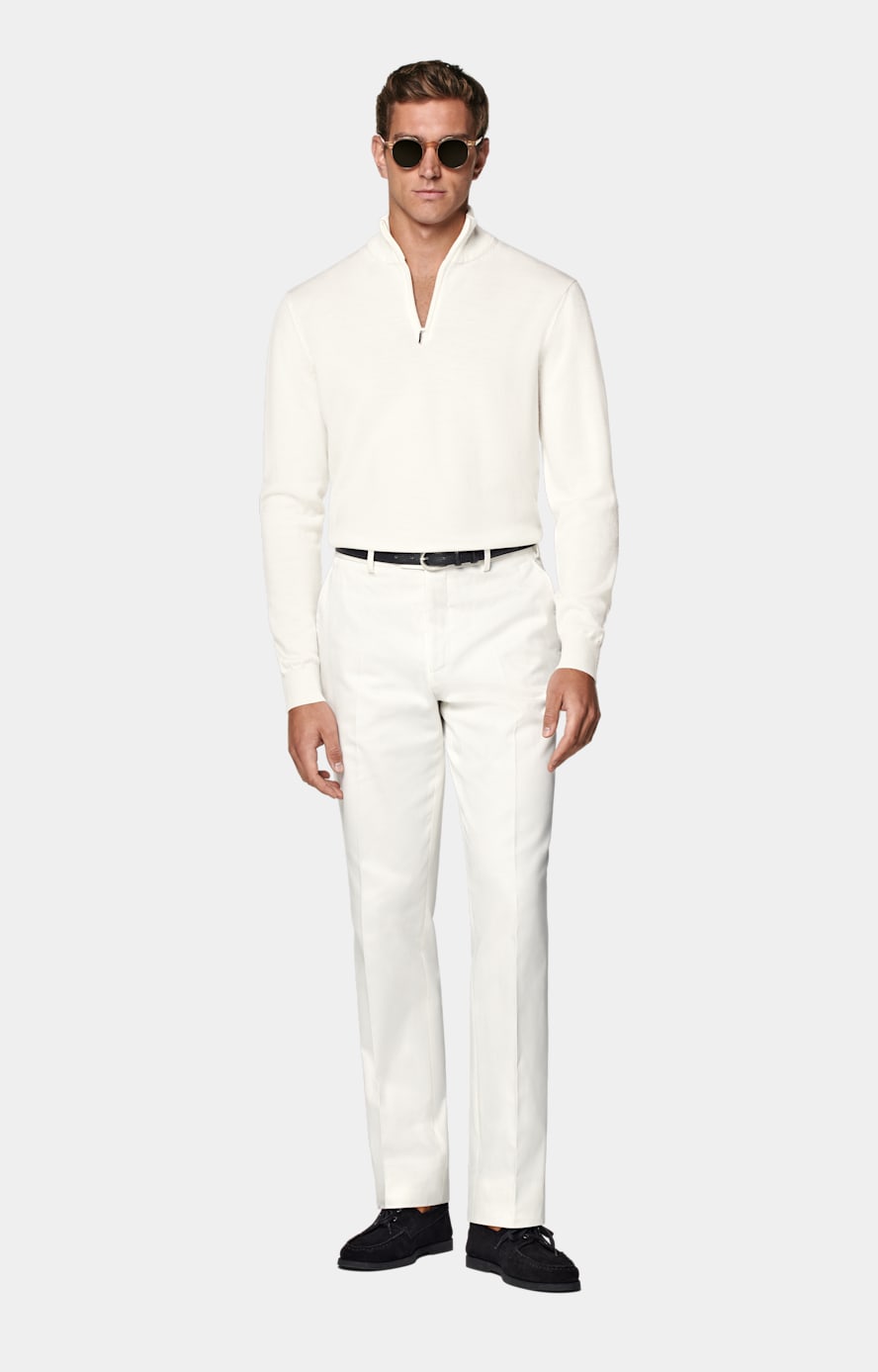 Off-White Merino Half Zip