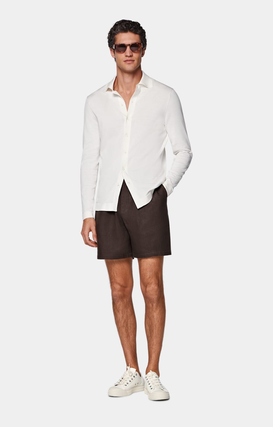 Off-White Long Sleeve Polo Cardigan