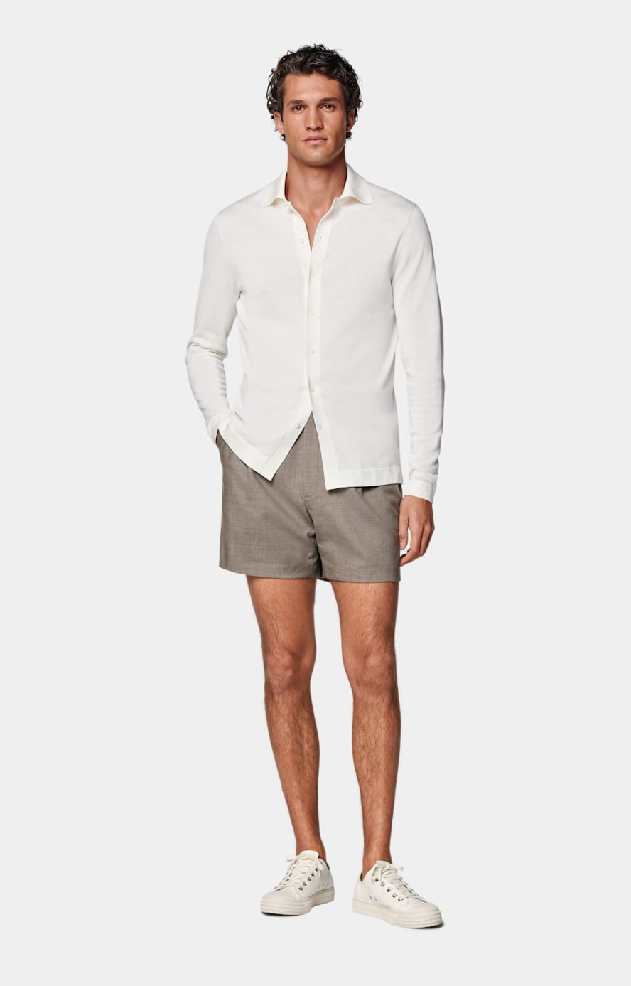 Off-White Long Sleeve Polo Cardigan