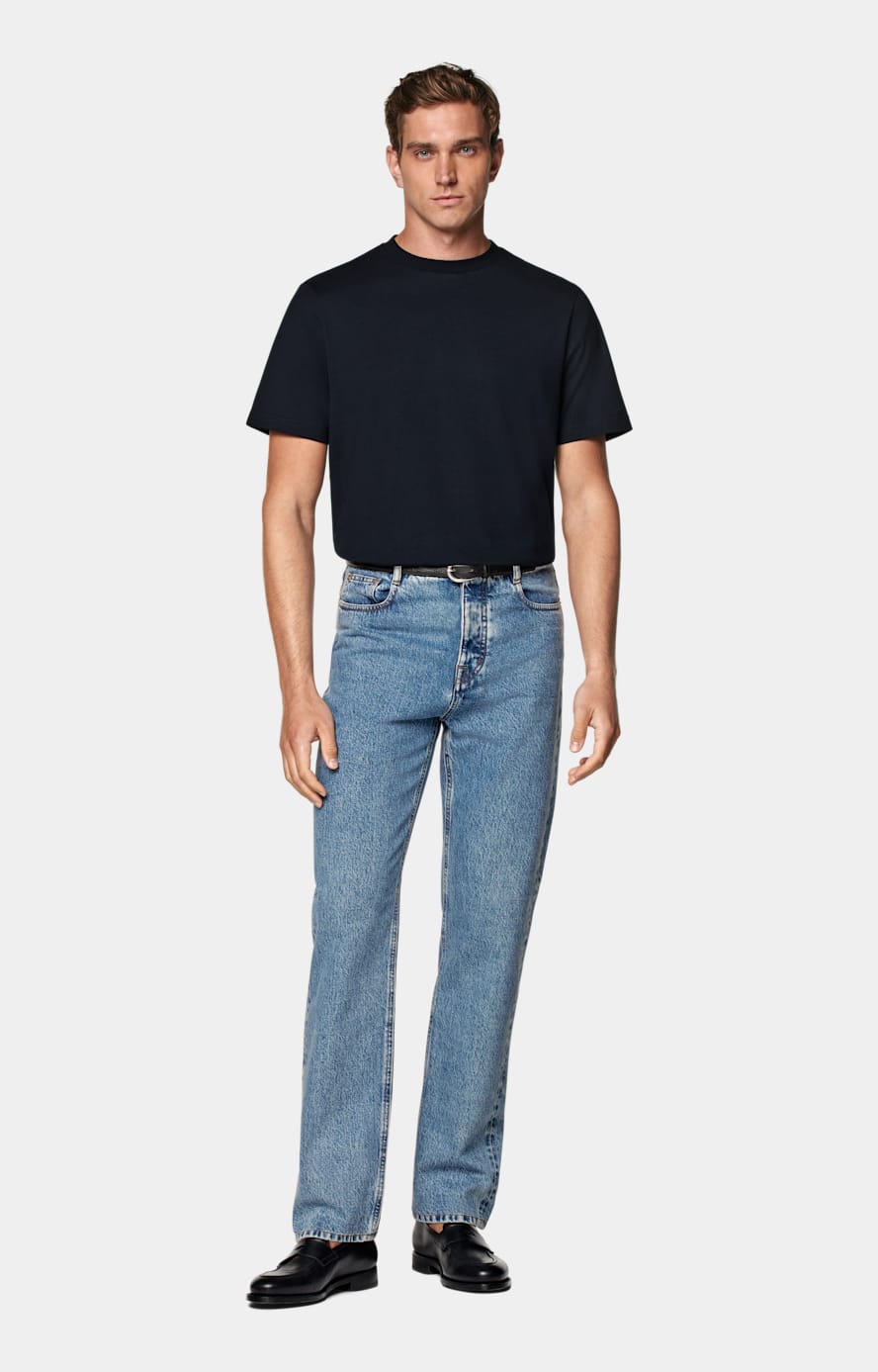 Navy Crewneck T-Shirt