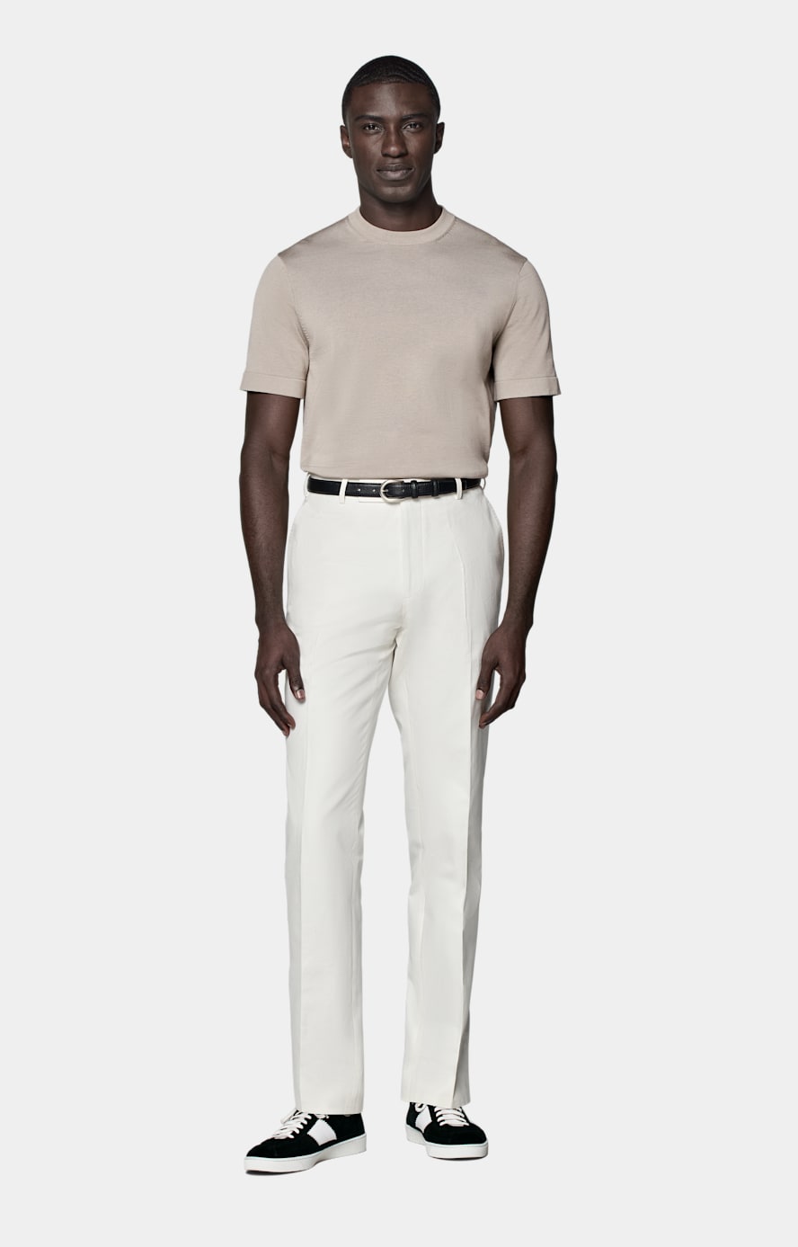Light Taupe Short Sleeve Crewneck