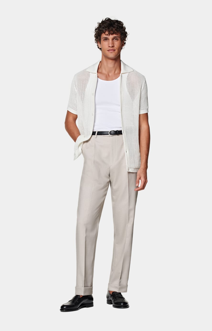 Off-White Crochet Polo Cardigan