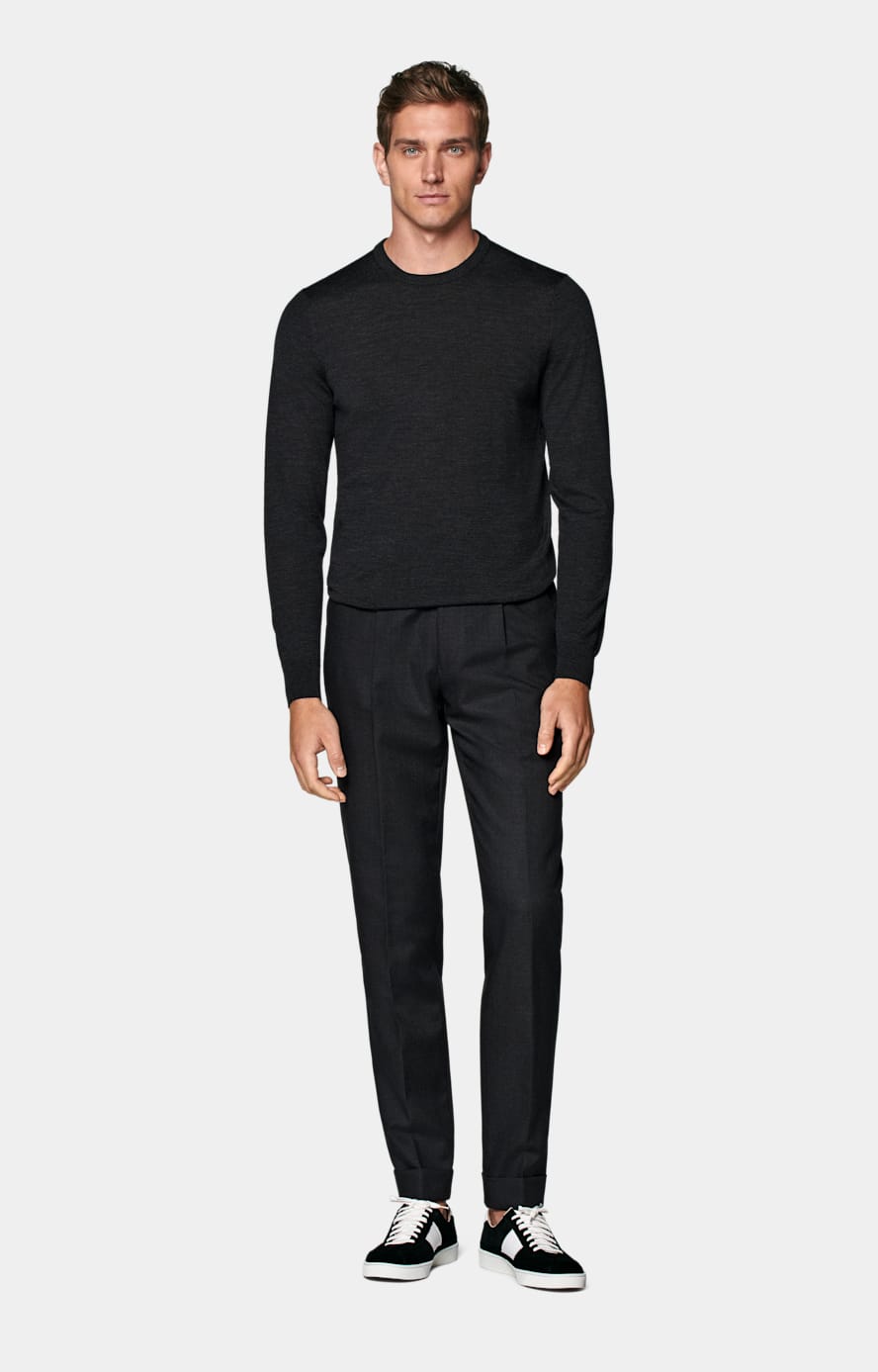 Dark Grey Merino Crewneck