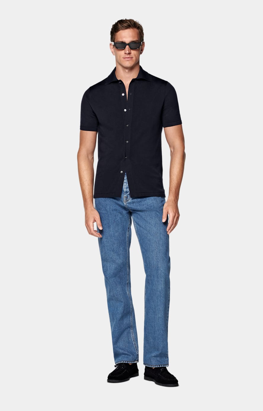 Navy Polo Cardigan