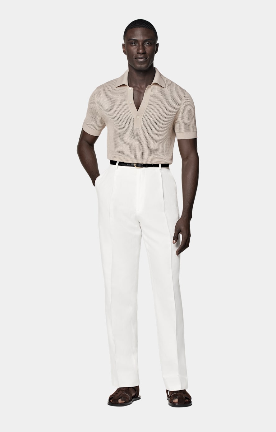 Sand Crochet Polo