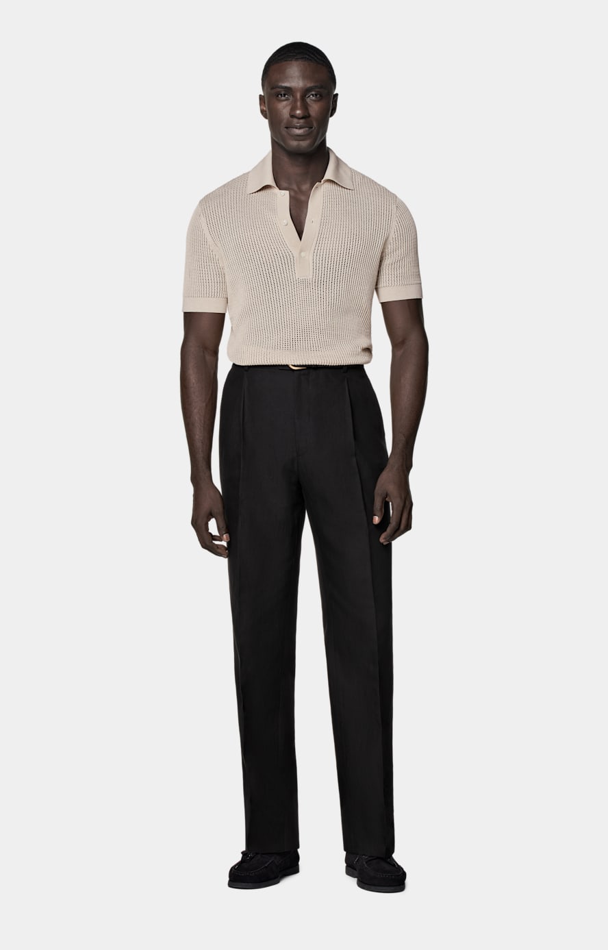 Sand Crochet Polo
