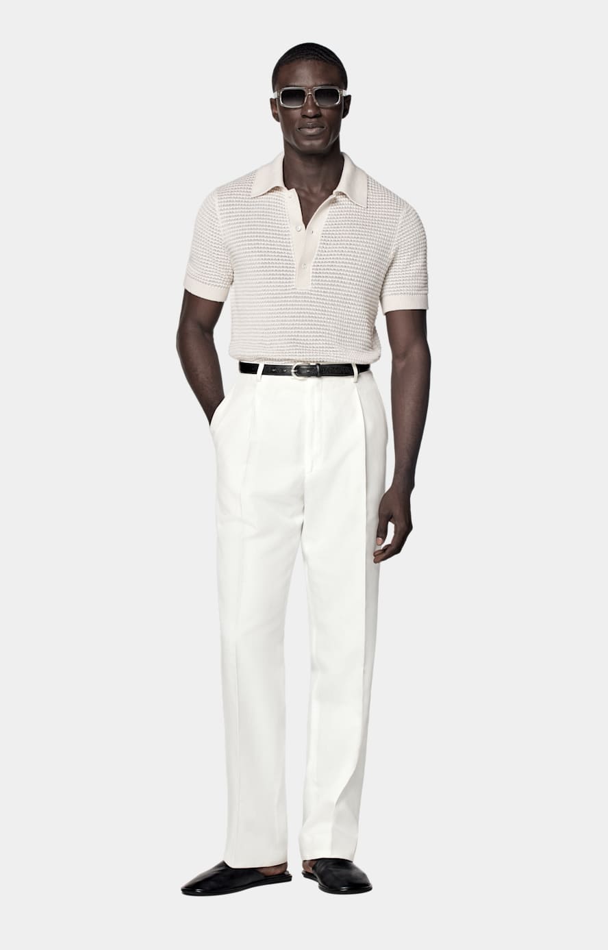 Light Grey Crochet Polo