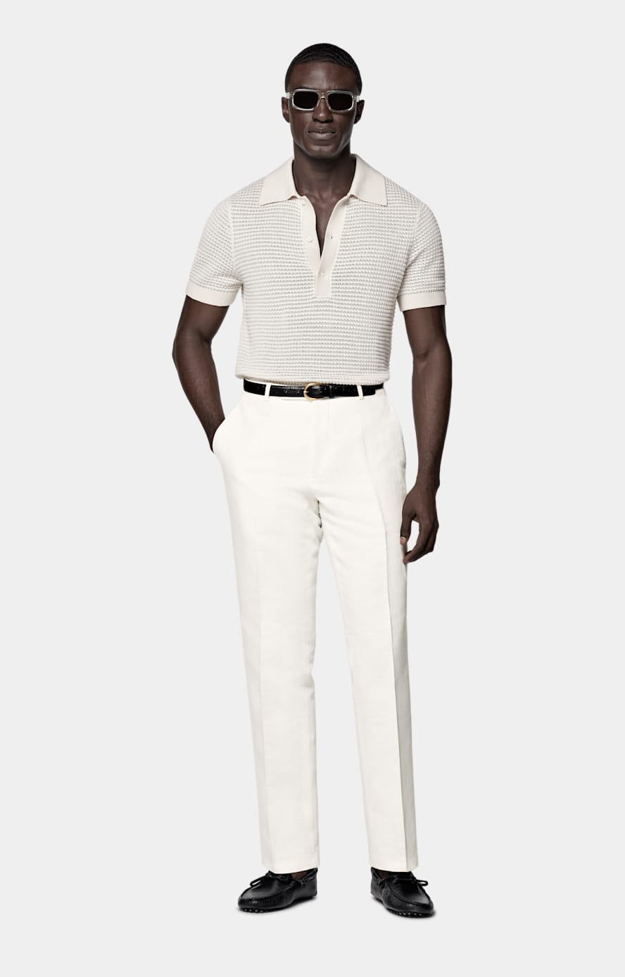 Light Grey Crochet Polo