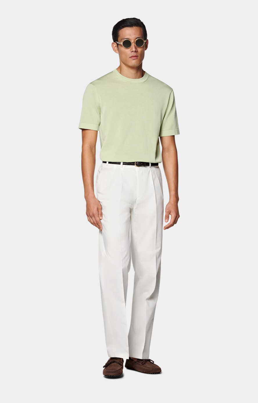 Off-White Wide Leg Straight Chinos