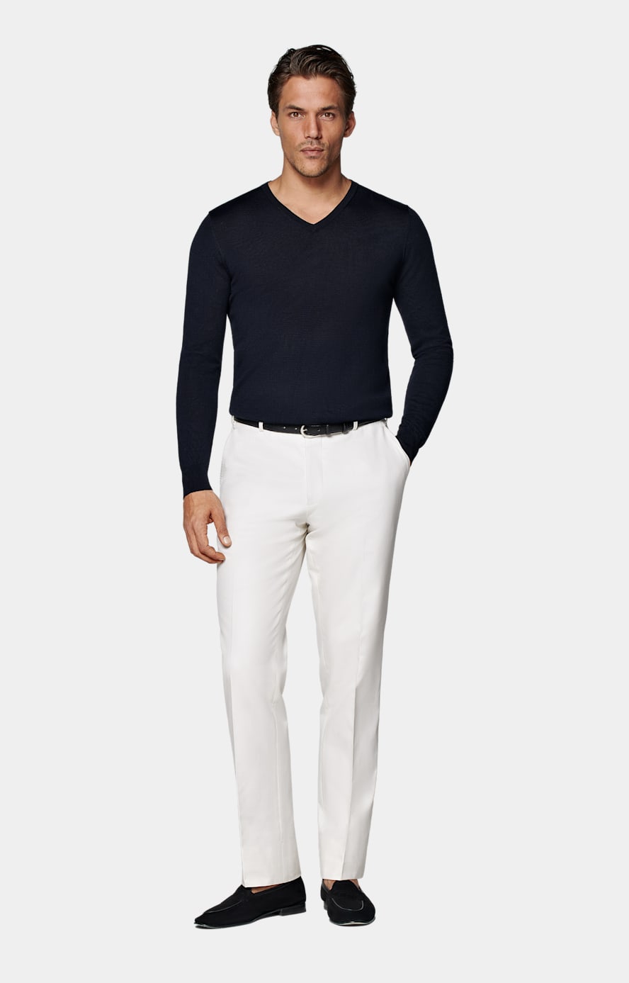 Light Grey Slim Leg Tapered Trousers