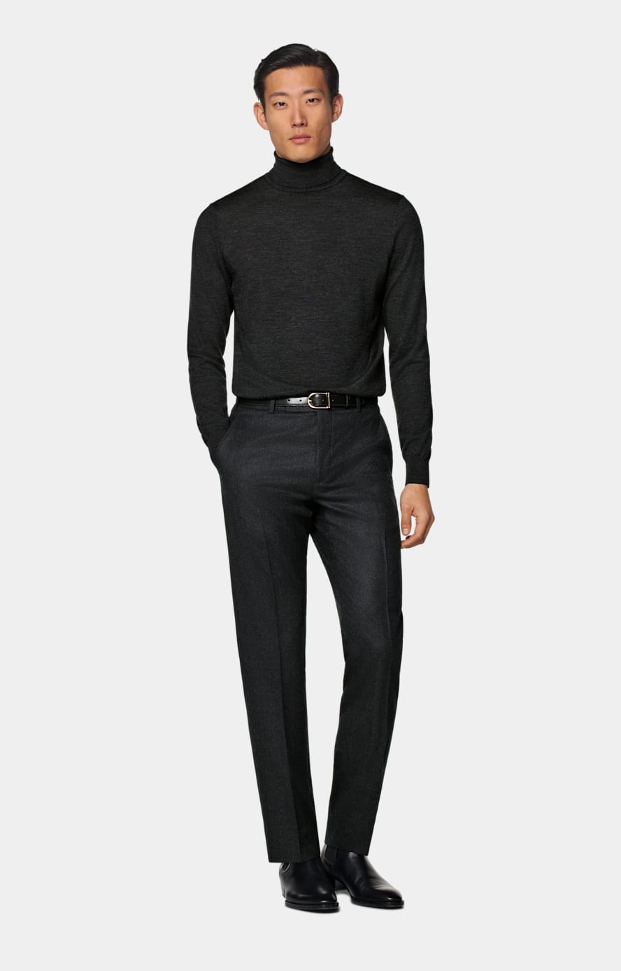 Dark Grey Merino Turtleneck