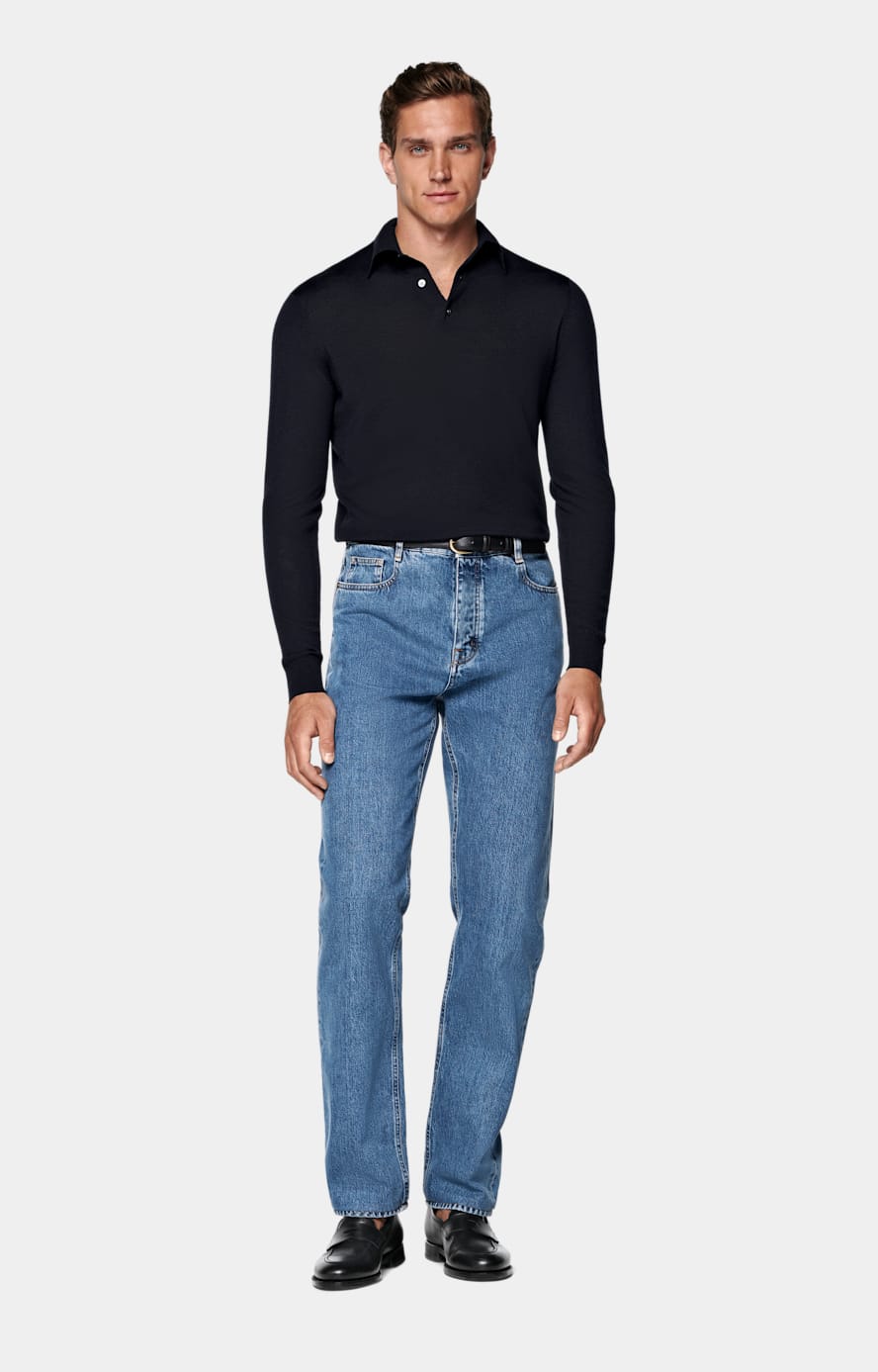 Relaxed Tapered Leg Trousers in Grey Shadow