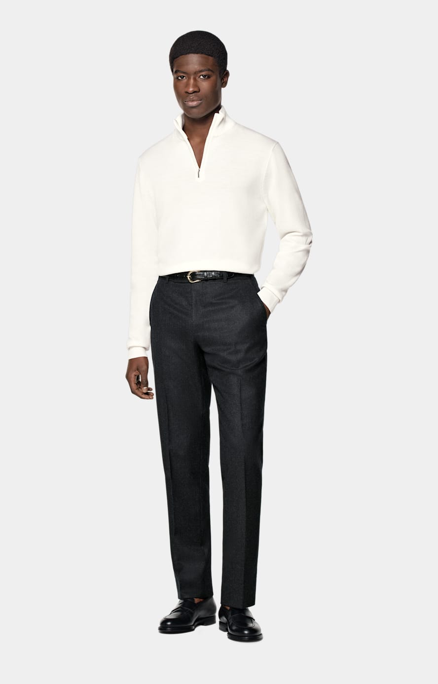 Off-White Merino Half Zip