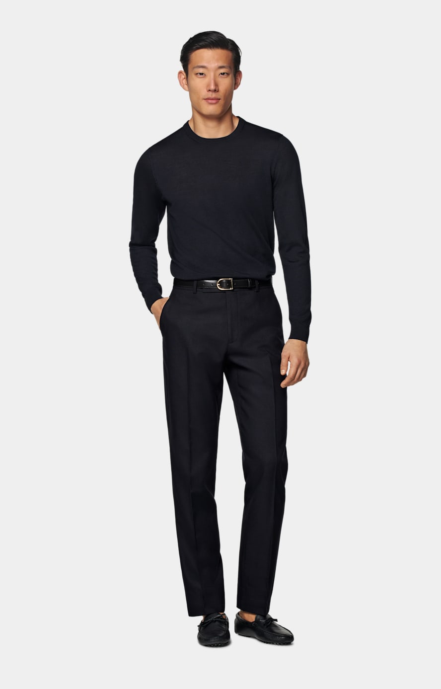 Navy Merino Crewneck in Pure Wool SUITSUPPLY SUITSUPPLY United Kingdom
