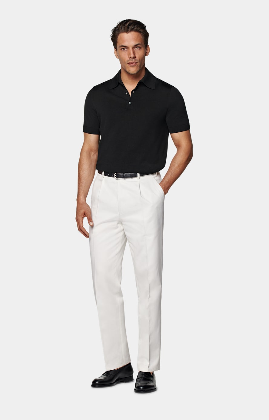 Grey pants black polo online